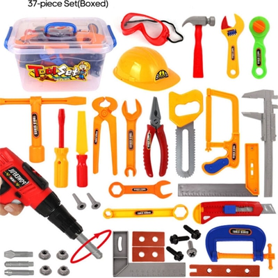 Kids Play Toddler Tool Set Gioco di ruolo Kit di strumenti Accessori Giocattoli educativi per bambini Regalo, 37 pezzi (in scatola) - ASUPERMALL