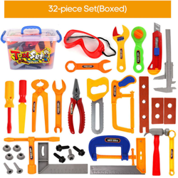 Kids Play Toddler Tool Set Gioco di ruolo Kit di strumenti Accessori Giocattoli educativi per bambini Regalo, 32 pezzi (in scatola) - ASUPERMALL precio