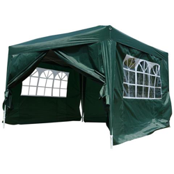 Gazebo Impermeabile Con Pannelli Laterali Pieghevole 3x3m, Verde precio