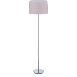 Lampada da Terra con Paralume, Stelo Cromato, Attacco E27, Ø 40 cm, Piantana da Pavimento, 148,5 cm, Rosa - RELAXDAYS precio