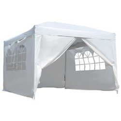 Gazebo Da Giardino Impermeabile Con Pannelli Laterali Pieghevole 3x3m In Tessuto Di Oxford Bianco precio