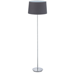 Lampada da Terra con Paralume, Stelo Cromato, Attacco E27, Ø 40 cm, Piantana da Pavimento, 148,5 cm, Grigio - RELAXDAYS precio