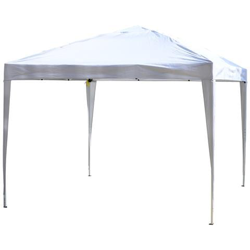 Gazebo Struttura In Acciaio Pieghevole Rivestimento Tessuto Oxford Bianco 3x3m características