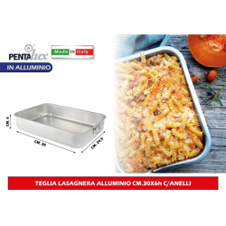 Bighouse It - TEGLIA LASAGNERA ALLUMINIO CM.30X6h C/ANELLI en oferta