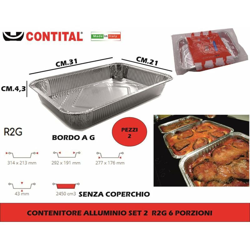 Contenitore Alluminio Set 2 Pz. 6 Porz. R2G Prestofatto - BIGHOUSE IT en oferta