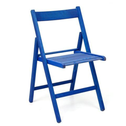 Sedia in Legno di Faggio Colore Blu Chiudibile a Libro en oferta