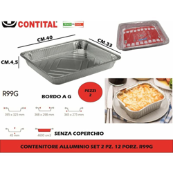 Bighouse It - CONTENITORE ALLUMINIO SET 2 PZ. 12 PORZ. R99G PRESTOFATTO características