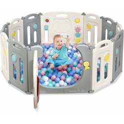 Recinto per Bambini da giocare, Box pieghevole con 12 pannelli, centro di attivit - COSTWAY en oferta