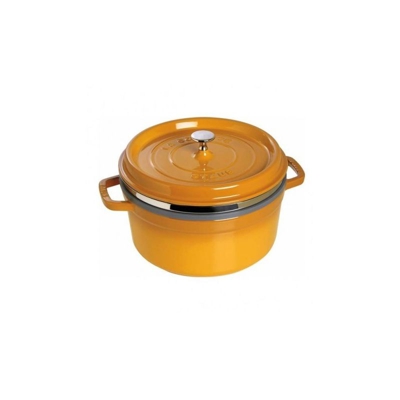 Cocotte con Cestello 26 cm Senape in Ghisa - STAUB