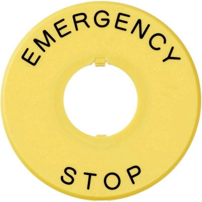 A02-U27Y Targhetta (Ø x A) 60 mm x 1 mm EMERGENCY STOP 1 pz. - Apem