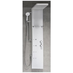 Colonna Doccia Novellini Dress S Idromassaggio Verticale Dorsale Attrezzata Miscelatore Meccanico Colore Bianco Opaco Ripiano Porta Oggetti Doccetta Mano Cascata Soffione Pioggia 20x20 Cm Installabile Parete Misura 28x55xh158 Cm en oferta