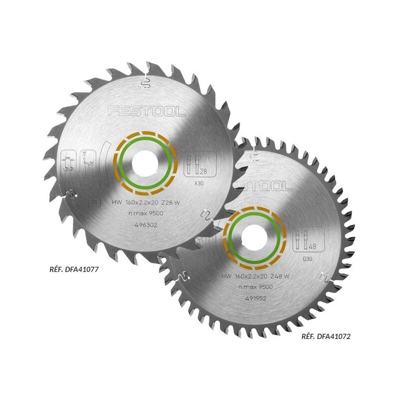 Lot de 2 lames de scie circulaire FESTOOL - bois - Ø160 mm