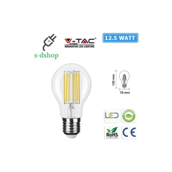 S-dshop - LAMPADINA LED FILAMENTO E27 A 70 12,5w BULB BIANCA CALDA NATURALE V-TAC 100W-caldo características