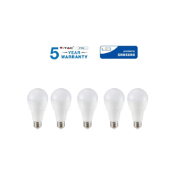 S-dshop - 5 LAMPADINE LED E27 15W V-TAC VT-2015 LAMPADINA LAMPADA CALDA NATURALE FREDDA-caldo precio