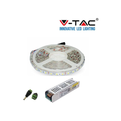 KIT 5050 STRIP LED STRISCIA 5 MT IP65 LUCE LED CON ALIMENTATORE 12V 10A V-TAC-caldo - S-DSHOP precio