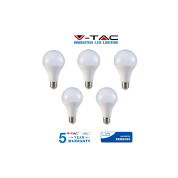 S-dshop - 5 LAMPADINE LED V-Tac Bulbo E27 18W 125W Lampade Luce Calda Naturale Fredda SAMSUNG-naturale características