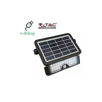 V-TAC FARO LED CON PANNELLO SOLARE LAMPADA DA MURO LED 5W SENSORE 500 lm - S-DSHOP