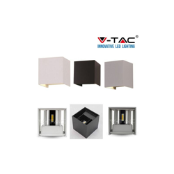 S-dshop - V-TAC LAMPADA FARETTO LED VT-759 6W IP65 CON DOPPIA LUCE REGOLABILE APPLIQUE DA-caldo-NERO precio