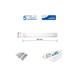 S-dshop - V-TAC VT8-20 PLAFONIERA LED 60 cm 20W TUBO PRISMATICO ULTRA SLIM CHIP SAMSUNG-naturale en oferta