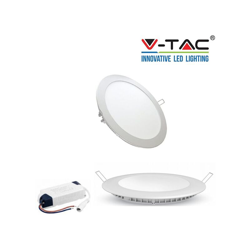 KIT 10 FARETTO LED PANNELLO SLIM 6 12 18 WATT INCASSO A MOLLA V TAC TONDO ROTOND-12W-naturale - S-DSHOP en oferta