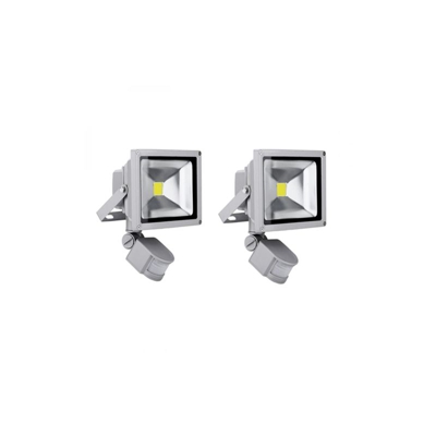 Faro Led 50 Watt Faretto Con Sensore Crepuscolare Freddo Esterno 50W 2 Pezzi - S-DSHOP