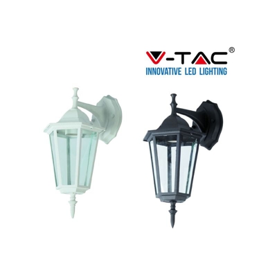 S-dshop - V-TAC LAMPADA DA MURO APPLIQUE DA GIARDINO LANTERNA E27 ESTERNO IP44 VT-750-NERO