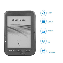 Ebook Reader, 6 Pollici Lettore E-Book Portatile 4 GB 800 x 600 Ereader Schermo E-Ink con Funzione Radio FM/Funzione di Registrazione, Supporta la Sch precio