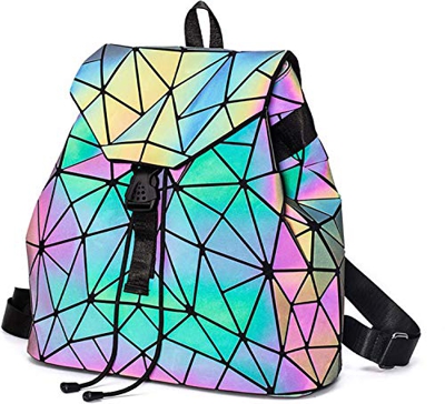 Geometrica Zaino Donna Zainetto Ragazza Elegante Zaini Olografica Zaino Moda Borse a mano Backpack Daypack per Scuola Viaggio Lavoro