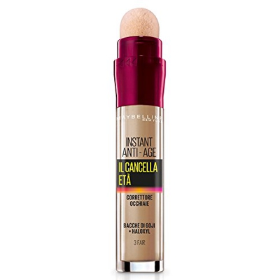 Maybelline New York Correttore Liquido Il Cancella Età On Bacche Di Goji E Haloxyl, Copre Immediatamente Le Occhiaie E Le Piccole Rughe, 03 Fair