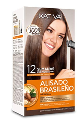 KATIVA Keratin And Argan Oil Brazilian Straightening Kit Formaldehyde Free