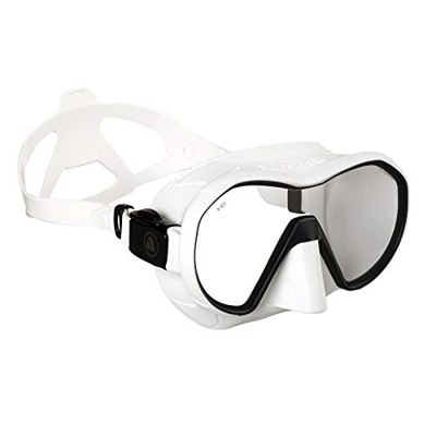 Apeks VX 1 Pure Clear - Maschera subacquea con vetro ultra trasparente, colore: Bianco/Nero