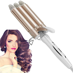 Capelli Onde Ferro Arricciacapelli 22mm,3 Tubi in Ceramica,Tormalina Beach Waves Ondulatore Professionale Piastra Arriccia Capelli 2 Temperatura Regol precio