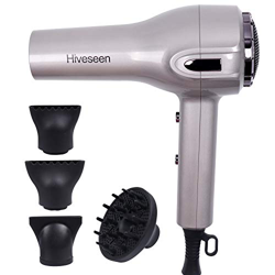 Hiveseen Asciugacapelli Professionali Ionico, 2400W Phon per Capelli Anticrespo con Diffusore e Concetratore, Potente Motore AC, 3 Impostazioni di Cal en oferta