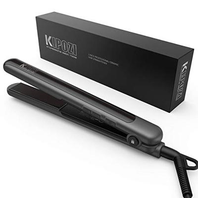 KIPOZI Piastra per Capelli professionale, Piastra Capelli e Arricciacapelli 2 in 1, Piastre in Ceramica con Display Digitale a Temperatura Regolabile,