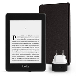 Kit essenziale Kindle Paperwhite, include un e-reader Kindle Paperwhite, 8 GB, Wi-Fi, con offerte speciali, una custodia Amazon in pelle (colore: Nero características