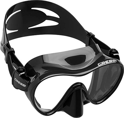 Cressi F1 Mask, Maschera Subacquea Monovetro Temperato del Tipo Frameless, Nero