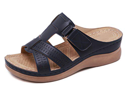 CELANDA Ciabatta Estiva Donna Pantofole in Pelle Sandali Punta Aperta Comodi Ciabatte Piattaforma Moda Infradito da Spiaggia Flip Flops Blu Navy Tagli características