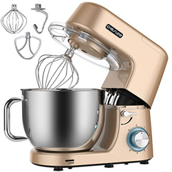 CHeflee1800W Impastatrice Planetaria Offerta,Robot Da Cucina Con 7,2L Ciotola in Acciaio Ino 6 Velocità e Basso Rumore Multifunzione Mixer(Champagne d características