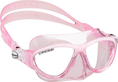 Cressi Moon Kid Mask, Maschera per attività Acquatiche Bambini, Rosa Translucido/Bianco, Taglia Unica