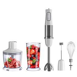 homgeek Frullatore a Immersione 5 in 1, 1000W Frullatore Frusta, Mixer a Immersione Multifunzione con 5 Accessori, 6 Velocità Regolabile, Acciaio Inos características