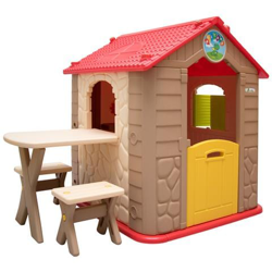 Casetta Gioco Per Bambini E Bambine Incl 1 Tavolo 2 Sgabelli Casa Di Plastica Per Interni características