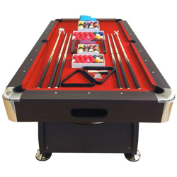 Tavolo Da Bigliardo 8 Ft + Accessori Per Carambola - Snooker Rosso 220 X 110 Cm Full Optional en oferta