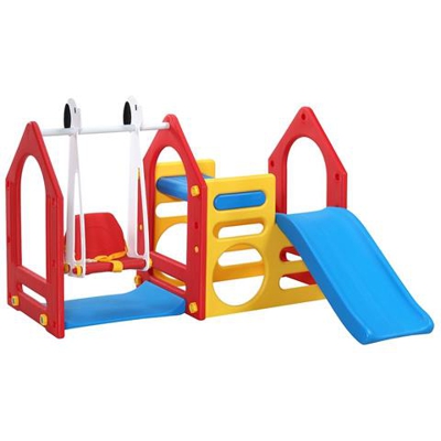 Palestrina Per Bambini 1-4 Anni 155x135cm Casetta Gioco Incl Scivolo Altalena Scalata Ross