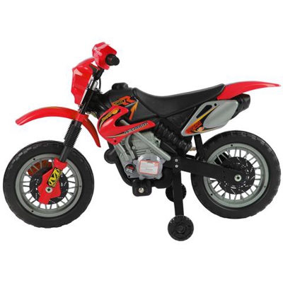 Moto Cross Elettrica Per Bambini Con Rotelle Rosso 102x53x66cm