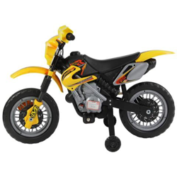 Moto Cross Elettrica Per Bambini Con Rotelle Giallo características