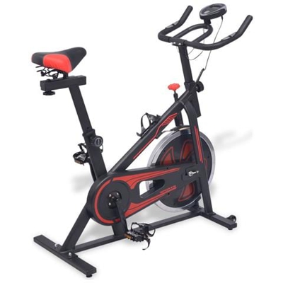 Cyclette Da Spinning Ellittica Con Sensori A Impulso Nera E Rossa