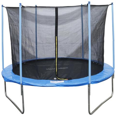 Trampolino Elastico Con Rete Di Sicurezza E Pali Imbottiti Per Adulti E Bambini Ø366 X 260 Cm