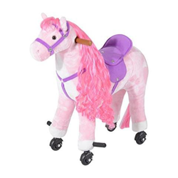 Cavallo con ruote animale regalo giocattolo con suono per i bambini 65 x 28 x 75cm rosa precio