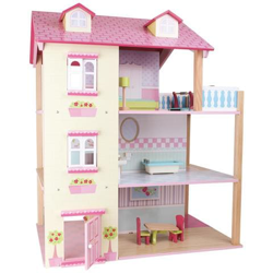 Casa Delle Bambole Tetto Rosa, A 3 Piani, Girevole precio