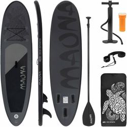 Surfboard stand up paddle board sup Maona pagaia gonfiabile nero 308 x 76 x 10cm - ECD GERMANY en oferta